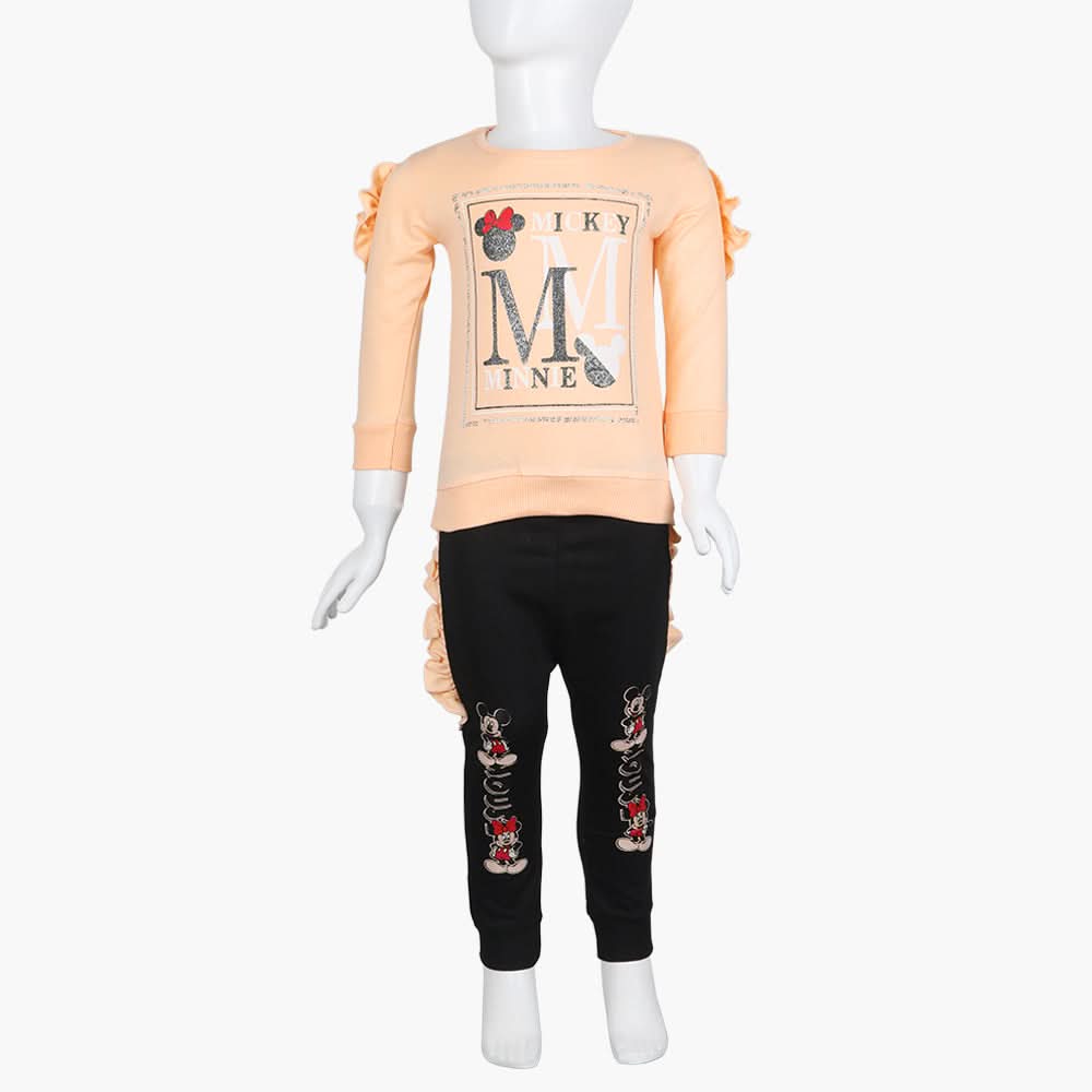 Girls Full Sleeves Tight Suit - Peach, Girls Suits, Chase Value, Chase Value