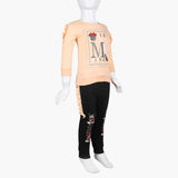 Girls Full Sleeves Tight Suit - Peach, Girls Suits, Chase Value, Chase Value