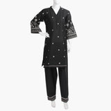 Women's Embroidered 2Pcs Suit - Black, Women Shalwar Suits, Chase Value, Chase Value