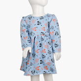 Girls Full Sleeves Frock - Light Blue, Girls Frocks, Chase Value, Chase Value