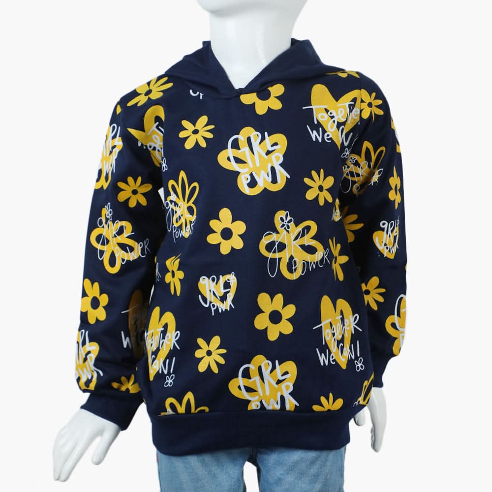 Girls Hoodie T-Shirt - Navy Blue, Girls Hoodies & Sweat Shirts, Chase Value, Chase Value