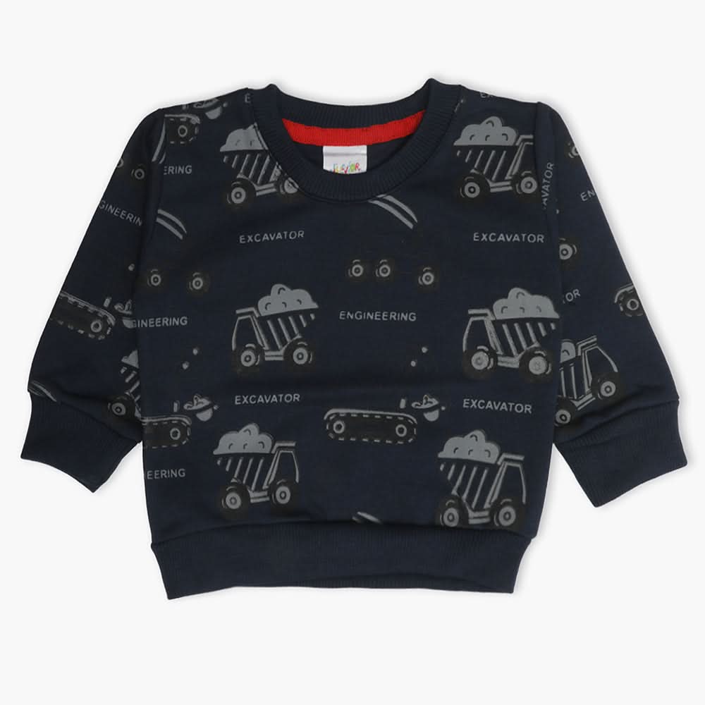 Newborn Boys Full Sleeves T-Shirt - Dark Blue, Newborn Boys Winterwear, Chase Value, Chase Value
