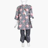 Girls Embroidered Shalwar Suit - Grey, Girls Shalwar Kameez, Chase Value, Chase Value