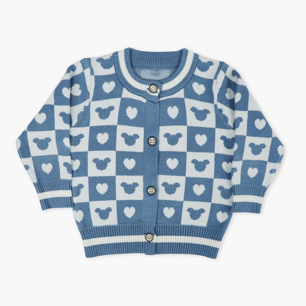 Newborn Girls Sweater - Steel Blue, Newborn Girls Winterwear, Chase Value, Chase Value