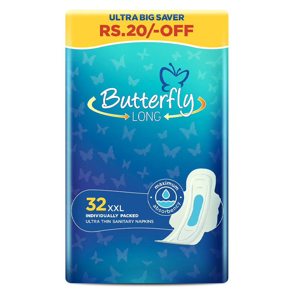 Butterfly Ultra Big Saver Sanitary Pads 32Pcs, Sanitory Napkins, Butterfly, Chase Value