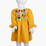 Girls Full Sleeves Frock - Yellow, Girls Frocks, Chase Value, Chase Value