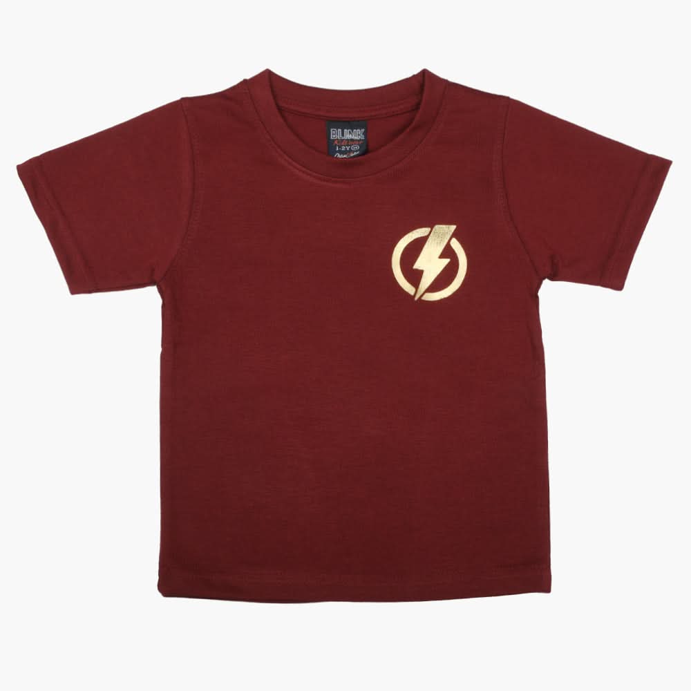 Boys Half Sleeves T-Shirt - Maroon, Boys T-Shirts, Chase Value, Chase Value