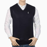 Men's Sleevless Sweater - Navy Blue, Men's Sweater & Sweat Shirts, Chase Value, Chase Value