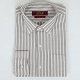 Men's Stamp Formal Shirt Stripe - Brown, Men's Shirts, Chase Value, Chase Value