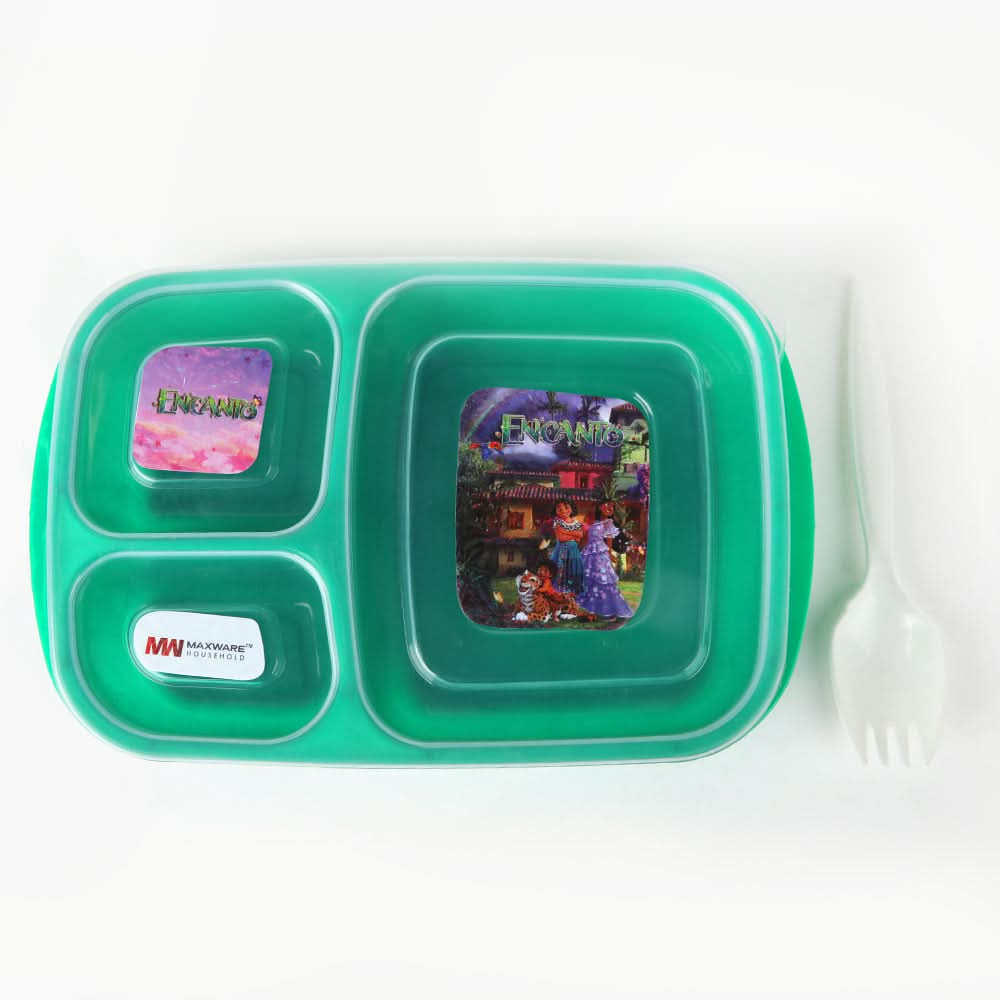 Student Lunch Box with Spoon 1000ml - Green, Tiffin Boxes & Bottles, Chase Value, Chase Value