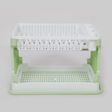 Solid Multifunctional Dish Rack - White & Green, Dish Rack, Chase Value, Chase Value