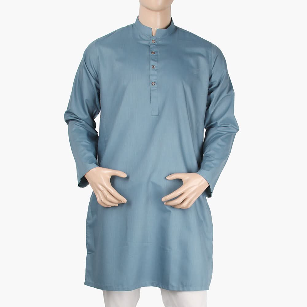 Men's Mashriq Slim Fit Kurta - Steel Blue, Men's Kurtas, Chase Value, Chase Value