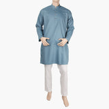 Men's Mashriq Slim Fit Kurta - Steel Blue, Men's Kurtas, Chase Value, Chase Value