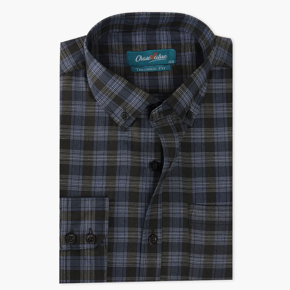 Men's Formal Check Shirt - Blue, Men's Shirts, Chase Value, Chase Value