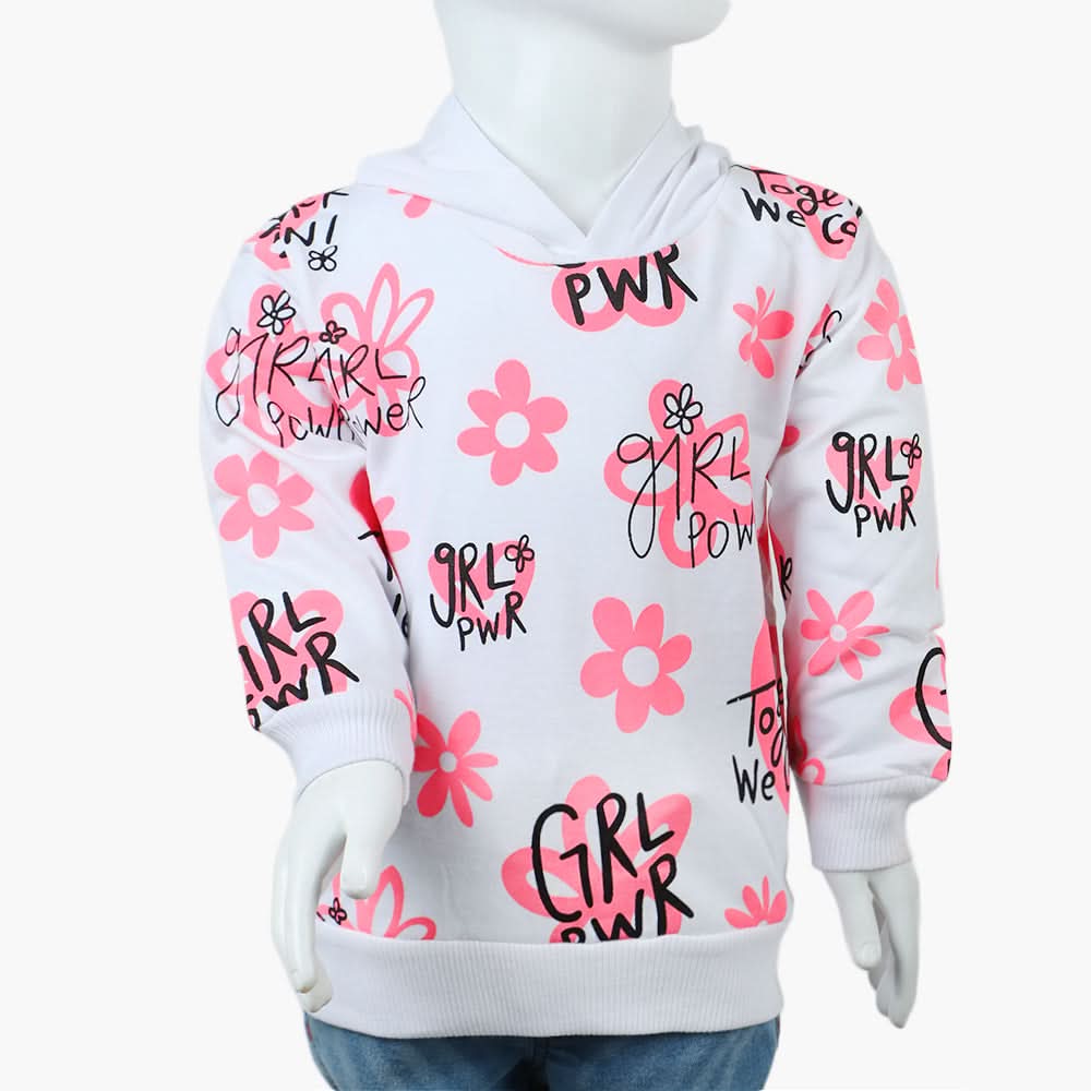 Girls Hoodie T-Shirt - White, Girls Hoodies & Sweat Shirts, Chase Value, Chase Value