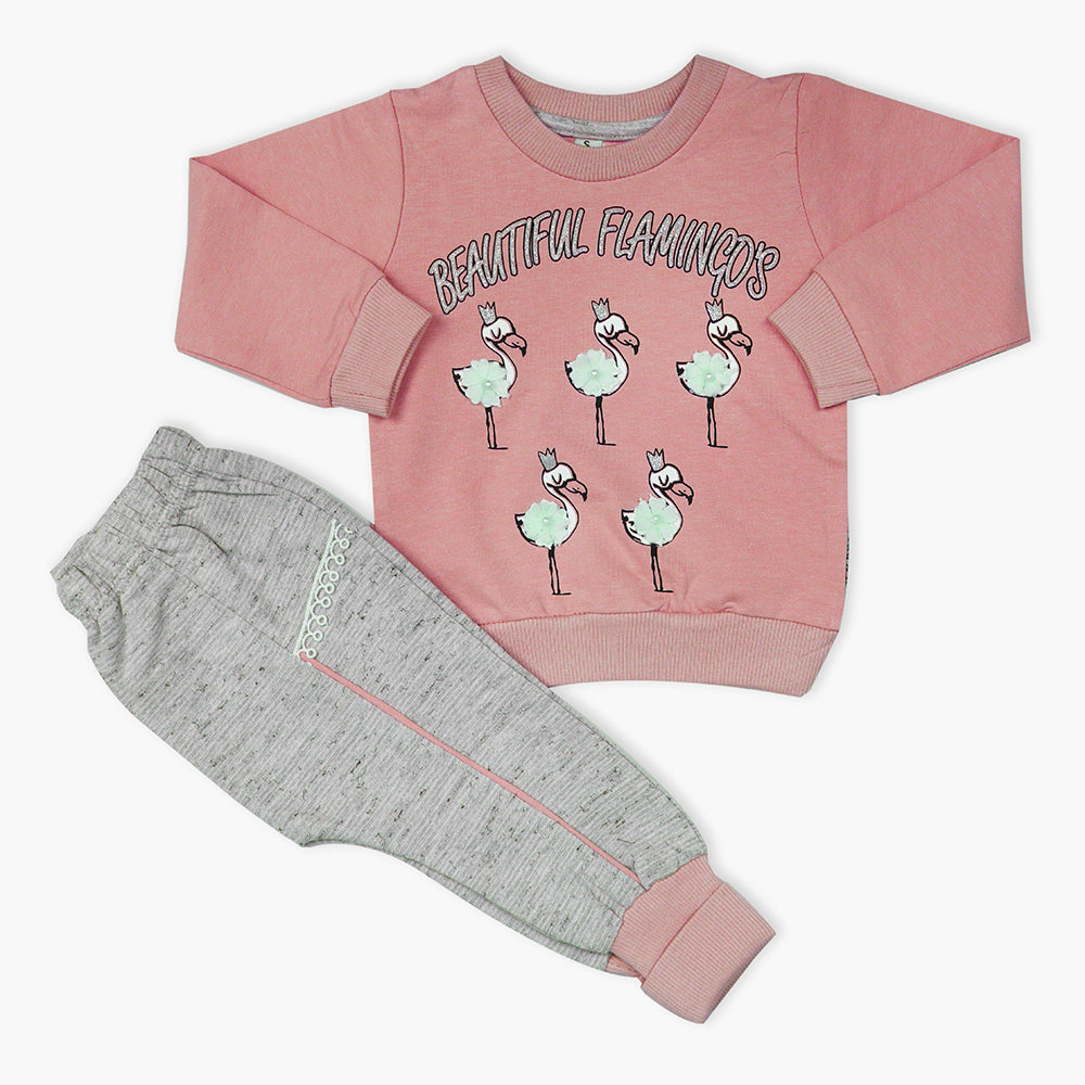 Newborn Girls Full Sleeves Suit - Pink, Newborn Girls Winterwear, Chase Value, Chase Value