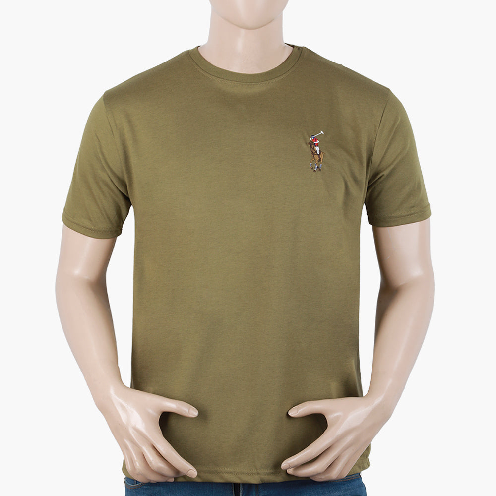 Men's Half Sleeves T-Shirt - Olive Green, Men's T-Shirts & Polos, Chase Value, Chase Value