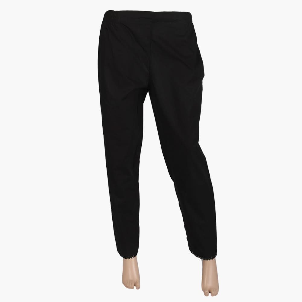 Women's Basic Trouser With Lace - Black, Women Pants & Tights, Chase Value, Chase Value