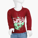 Boys Full Sleeves T-Shirt - Maroon, Boys T-Shirts, Chase Value, Chase Value
