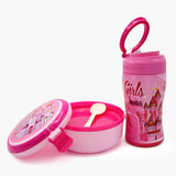 Water Bottle with Lunch Box - Pink, Tiffin Boxes & Bottles, Chase Value, Chase Value
