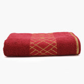 Face Towel Greek Border - Maroon, Face Towels, Chase Value, Chase Value