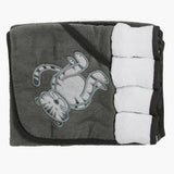 Newborn Hooded Towel 4pcs Set - Dark Grey, Bath Towels, Chase Value, Chase Value