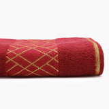Face Towel Greek Border - Maroon, Face Towels, Chase Value, Chase Value