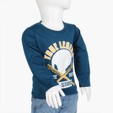 Boys Full Sleeves T-Shirt - Steel Blue, Boys T-Shirts, Chase Value, Chase Value
