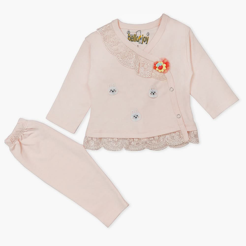Newborn Girls Full Sleeves Suit - Pink, Newborn Girls Winterwear, Chase Value, Chase Value