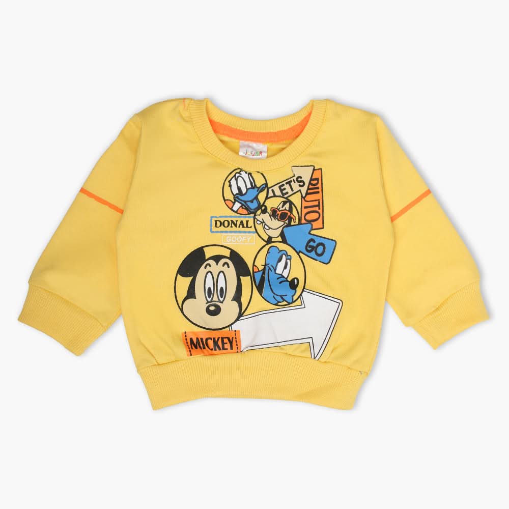 Newborn Boys Full Sleeves T-Shirt - Yellow, Newborn Boys Winterwear, Chase Value, Chase Value