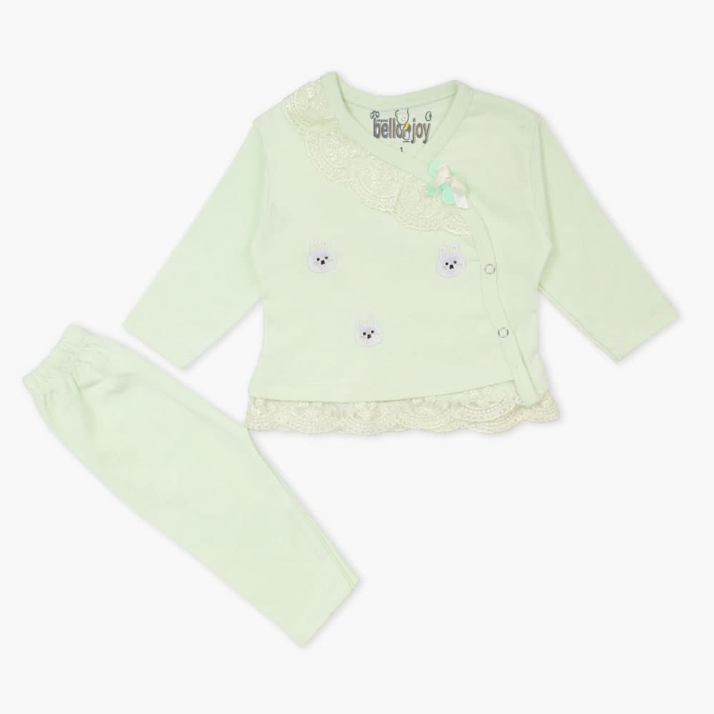 Newborn Girls Full Sleeves Suit - Green, Newborn Girls Winterwear, Chase Value, Chase Value