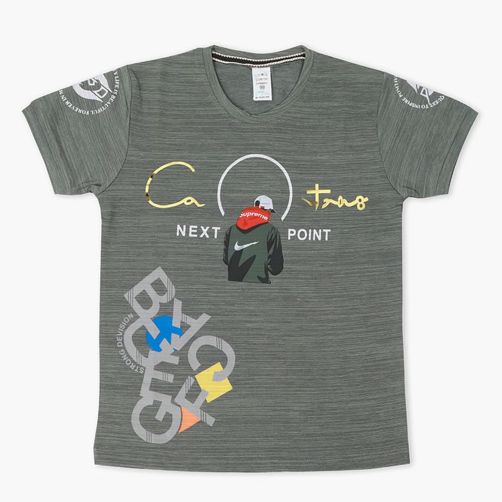 Boys Half Sleeves T-Shirt - Olive Green, Boys T-Shirts, Chase Value, Chase Value