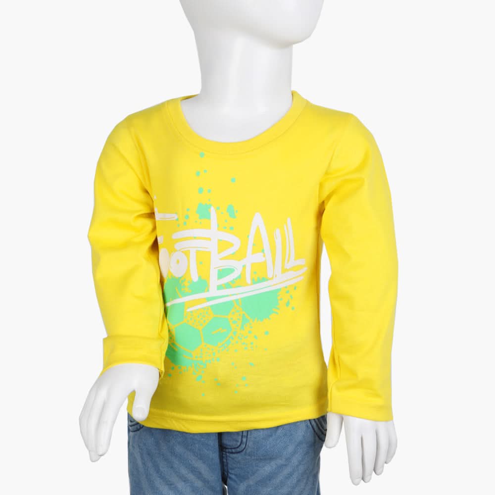 Boys Full Sleeves T-Shirt - Yellow, Boys T-Shirts, Chase Value, Chase Value