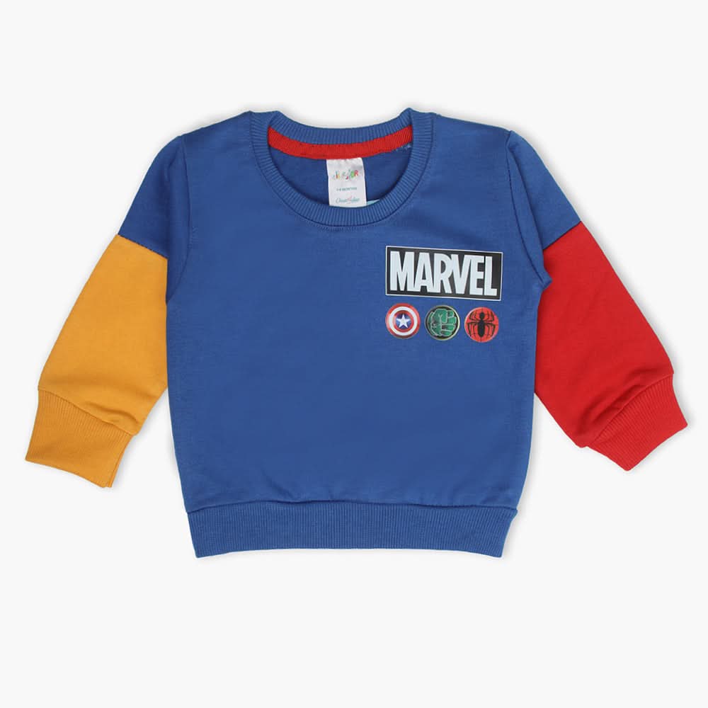 Newborn Boys Full Sleeves T-Shirt - Blue, Newborn Boys Winterwear, Chase Value, Chase Value
