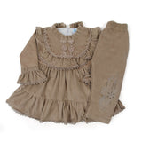 Girls Tight Suit - Light Brown, Girls Shalwar Kameez, Chase Value, Chase Value