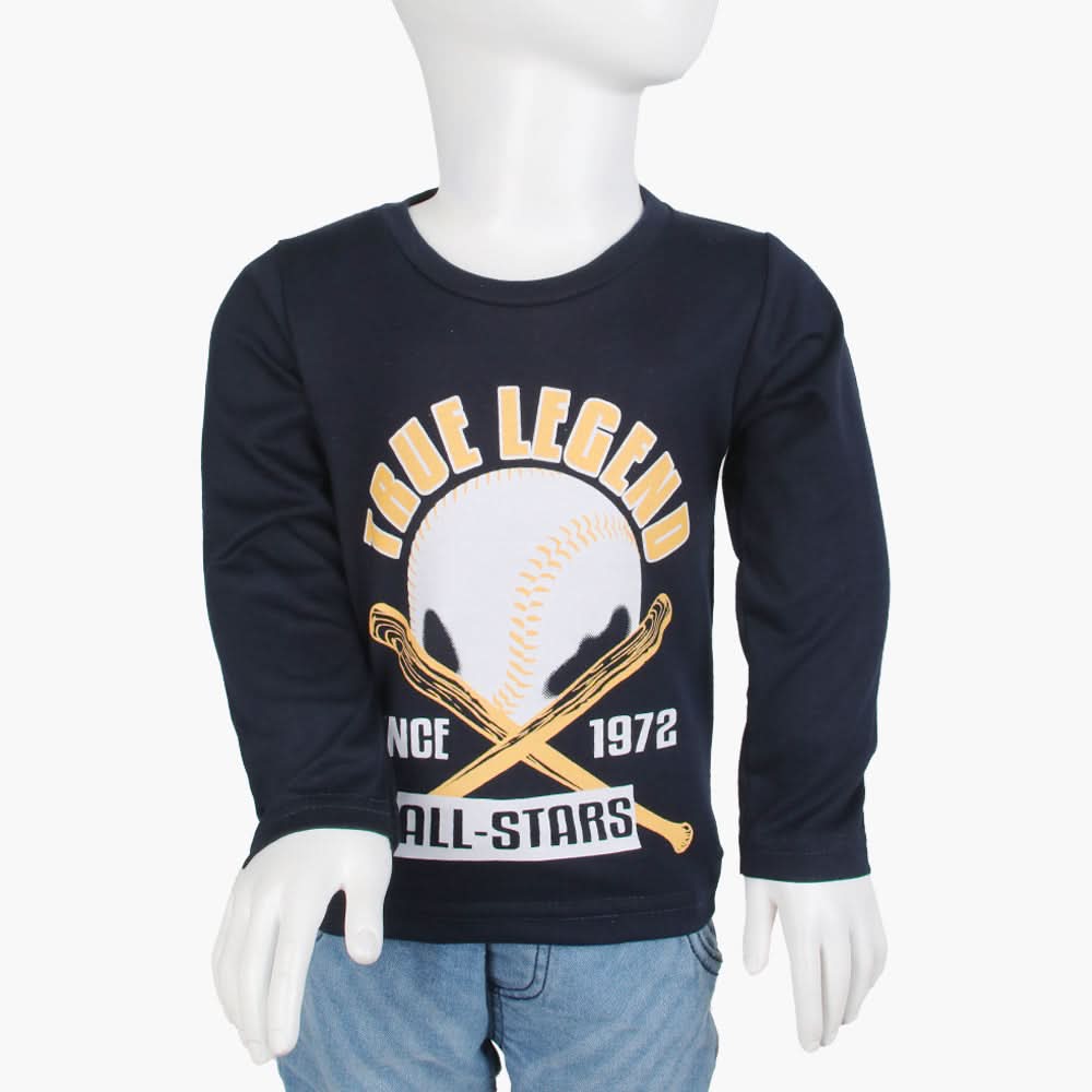 Boys Full Sleeves T-Shirt - Navy Blue, Boys T-Shirts, Chase Value, Chase Value