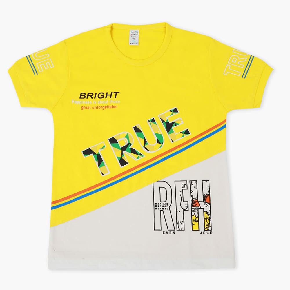 Boys Half Sleeves T-Shirt - Yellow, Boys T-Shirts, Chase Value, Chase Value
