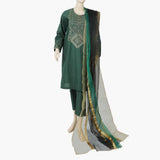 Women's Embroidered Stitched Shalwar Suit - Green, Women Shalwar Suits, Chase Value, Chase Value