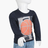 Boys Full Sleeves T-Shirt - Navy Blue, Boys T-Shirts, Chase Value, Chase Value