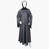 Women's Abaya With Lace - Grey, Women Abayas, Chase Value, Chase Value