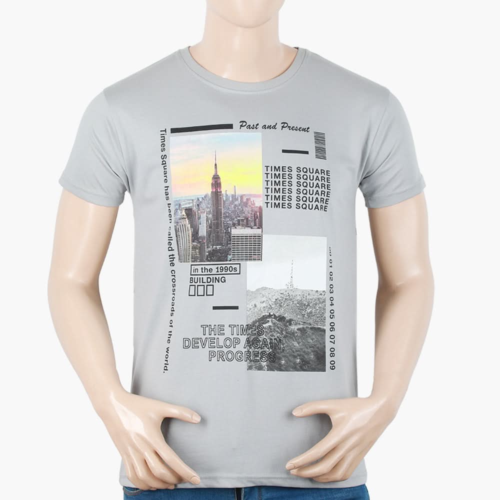 Men's Half Sleeves T-Shirt - Grey, Men's T-Shirts & Polos, Chase Value, Chase Value
