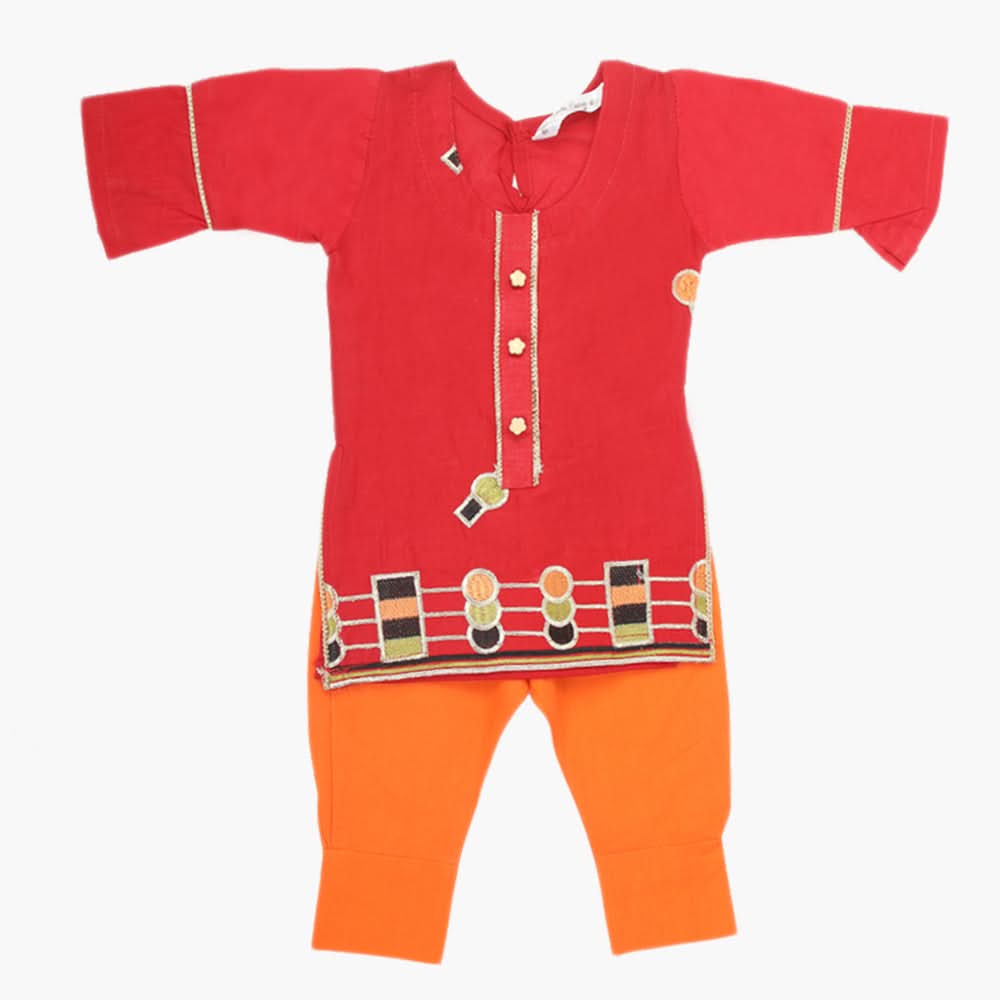 Girls Shalwar Suit - Red, Girls Shalwar Kameez, Chase Value, Chase Value