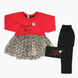 Newborn Girls Full Sleeves Suit - Red, Newborn Girls Winterwear, Chase Value, Chase Value