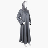 Women's Long Bottom Abaya - Grey, Women Abayas, Chase Value, Chase Value
