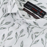 Men's Printed Business Casual Shirt - White & Green, Men's Shirts, Chase Value, Chase Value