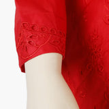 Women's Chicken Kari 2Pcs Suit - Red, Women Shalwar Suits, Chase Value, Chase Value