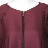 Women's Zipper Abaya - Maroon, Women Abayas, Chase Value, Chase Value