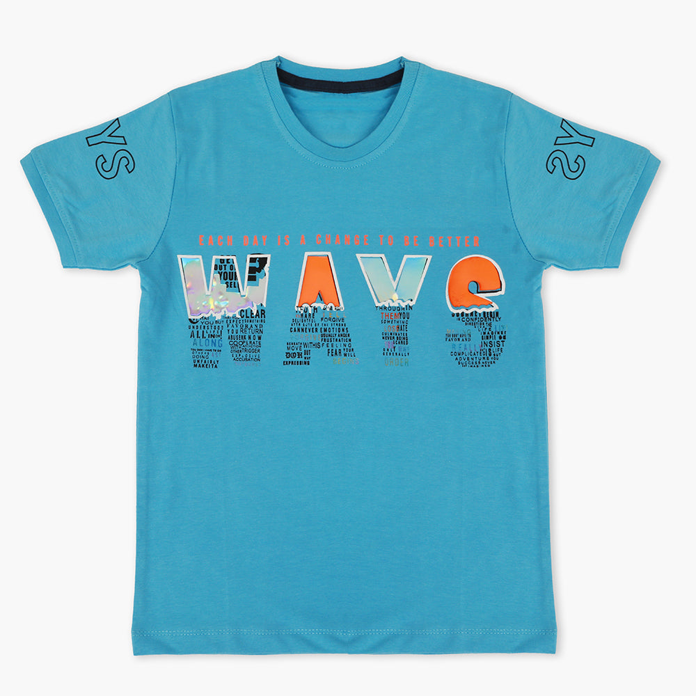 Boys Half Sleeves T-Shirt - Blue, Boys T-Shirts, Chase Value, Chase Value