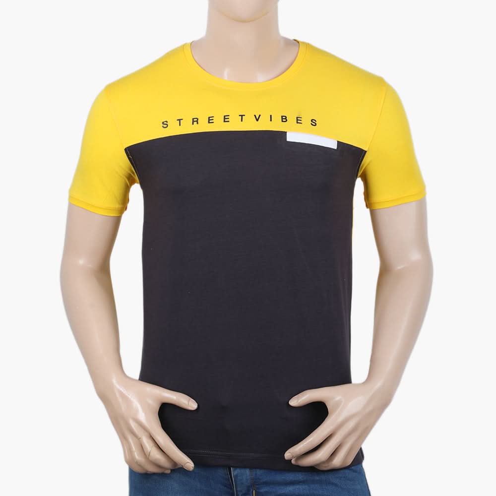 Men's Half Sleeves T-Shirt - Yellow, Men's T-Shirts & Polos, Chase Value, Chase Value