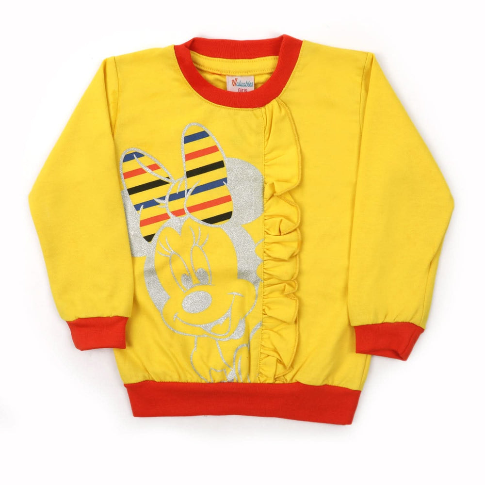 Girls Full Sleeves Sweat Shirt - Yellow, Girls Hoodies & Sweat Shirts, Chase Value, Chase Value